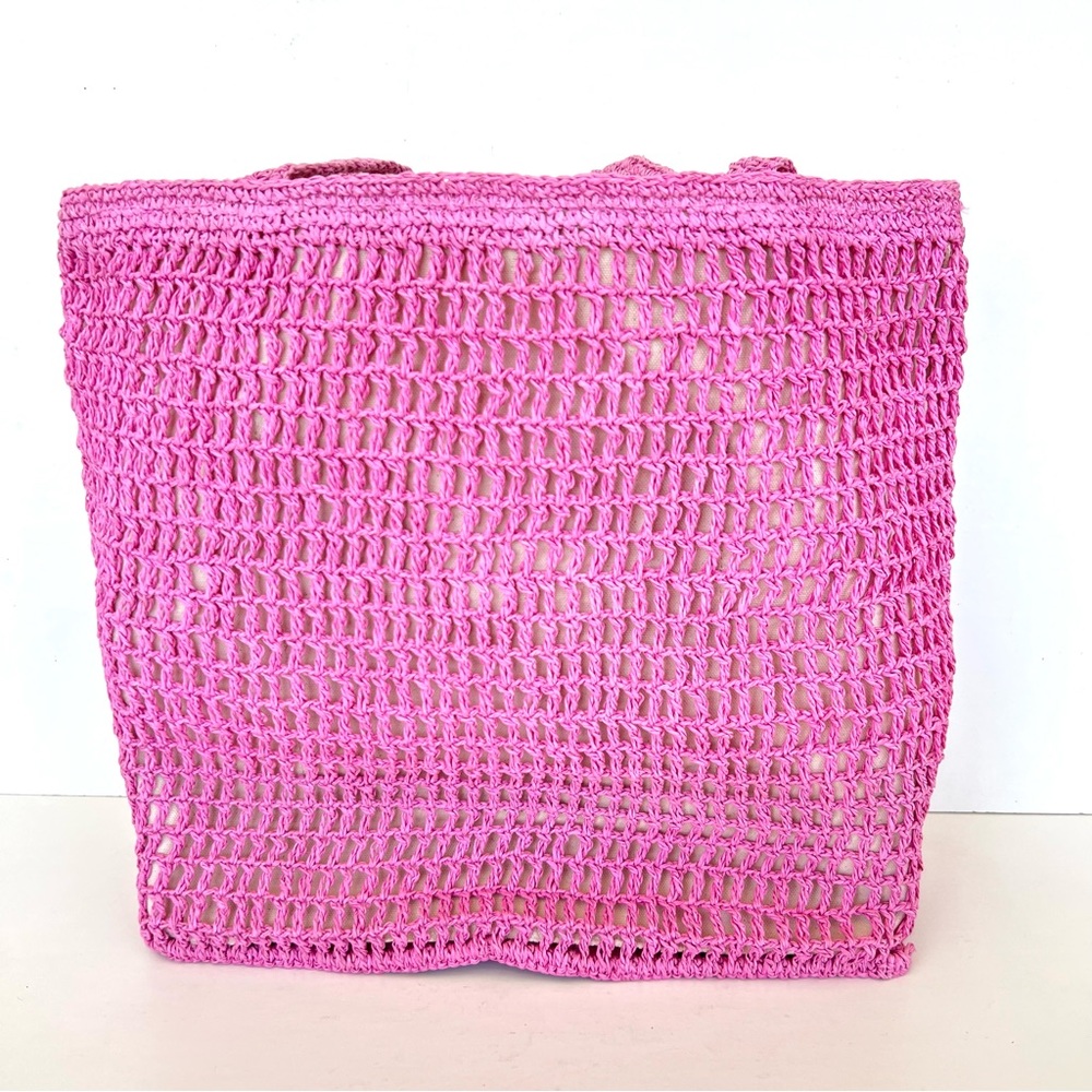 MADEWELL The Transport Retro Pink Woven Straw Carry All Shopping Shoulder Tote - Picture 5 of 11